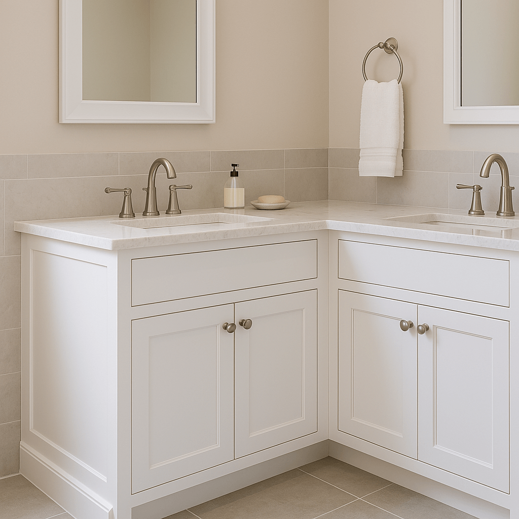 Cabinets in a bathroom